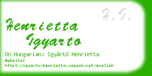 henrietta igyarto business card