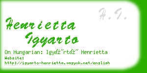 henrietta igyarto business card